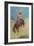 Cowgirl on Bucking Horse Painting-null-Framed Art Print