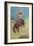 Cowgirl on Bucking Horse Painting-null-Framed Art Print