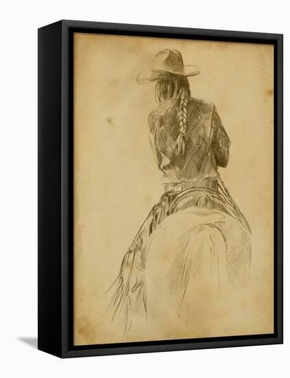 Cowgirl on Horseback I-Jennifer Parker-Framed Stretched Canvas