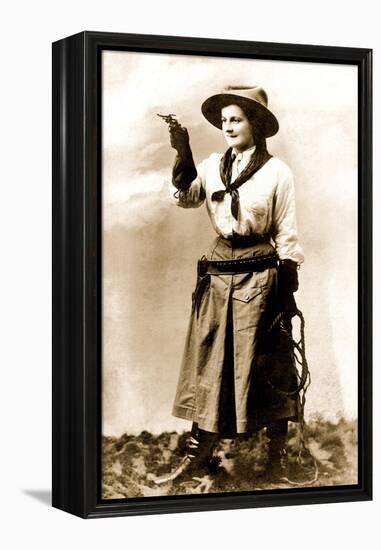 Cowgirl Pointing Gun-null-Framed Stretched Canvas