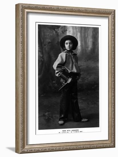 Cowgirl Portrait - Miss Rita Leggiero Holding a Knife-Lantern Press-Framed Art Print