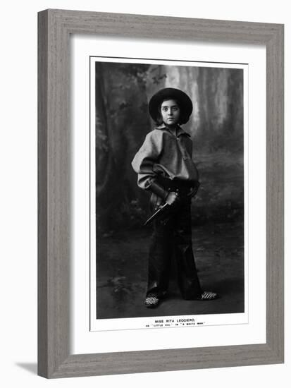 Cowgirl Portrait - Miss Rita Leggiero Holding a Knife-Lantern Press-Framed Art Print