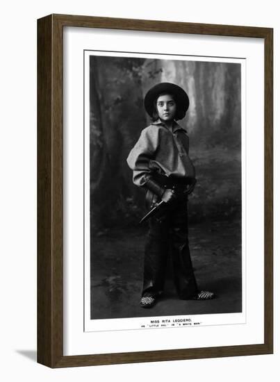 Cowgirl Portrait - Miss Rita Leggiero Holding a Knife-Lantern Press-Framed Art Print