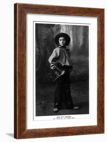 Cowgirl Portrait - Miss Rita Leggiero Holding a Knife-Lantern Press-Framed Art Print