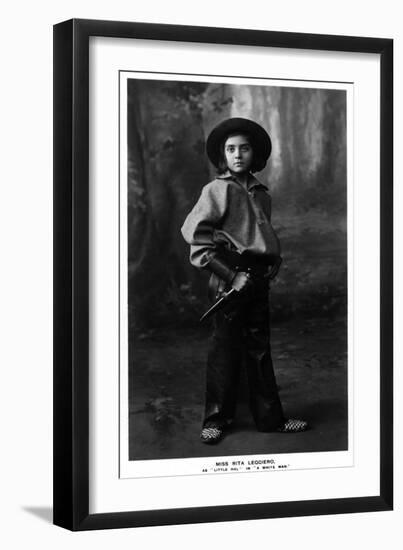 Cowgirl Portrait - Miss Rita Leggiero Holding a Knife-Lantern Press-Framed Art Print