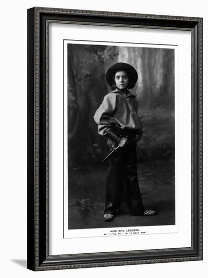 Cowgirl Portrait - Miss Rita Leggiero Holding a Knife-Lantern Press-Framed Art Print