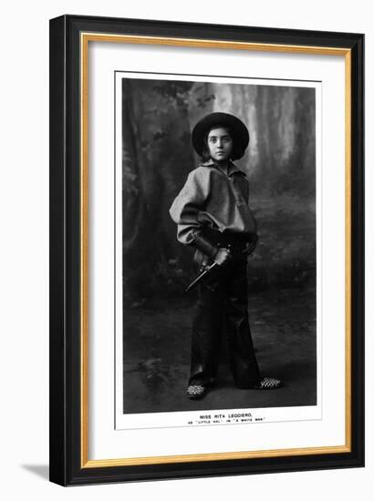 Cowgirl Portrait - Miss Rita Leggiero Holding a Knife-Lantern Press-Framed Art Print