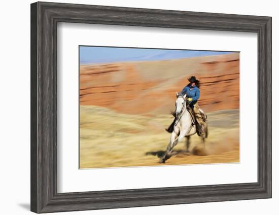 Cowgirl Riding the Range-Terry Eggers-Framed Photographic Print