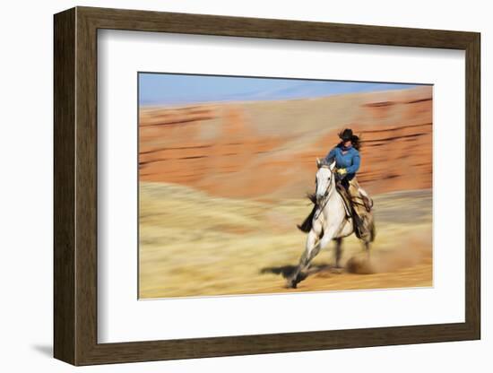 Cowgirl Riding the Range-Terry Eggers-Framed Photographic Print