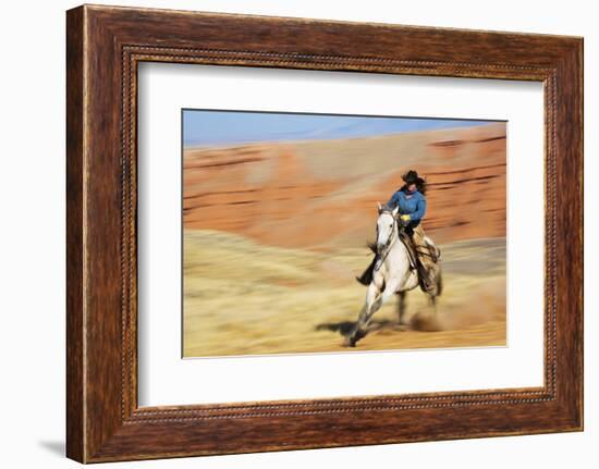 Cowgirl Riding the Range-Terry Eggers-Framed Photographic Print