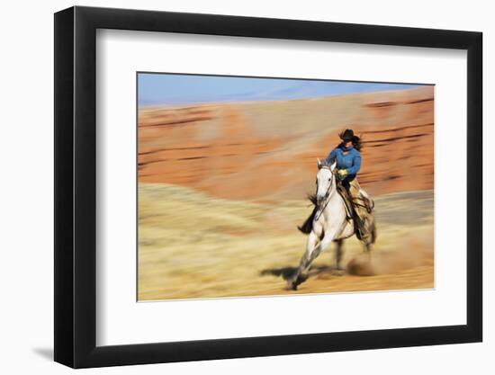 Cowgirl Riding the Range-Terry Eggers-Framed Photographic Print