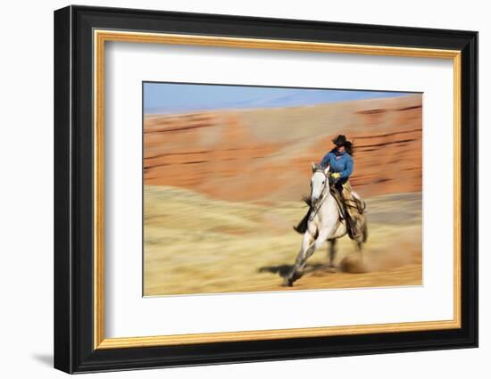 Cowgirl Riding the Range-Terry Eggers-Framed Photographic Print