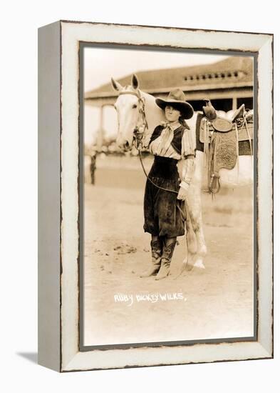 Cowgirl with Horse-null-Framed Stretched Canvas