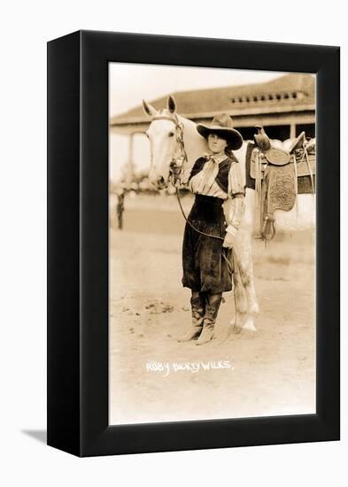 Cowgirl with Horse-null-Framed Stretched Canvas