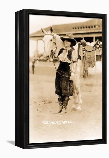 Cowgirl with Horse-null-Framed Stretched Canvas
