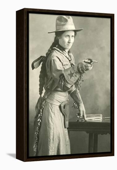 Cowgirl with Long Braid-null-Framed Stretched Canvas