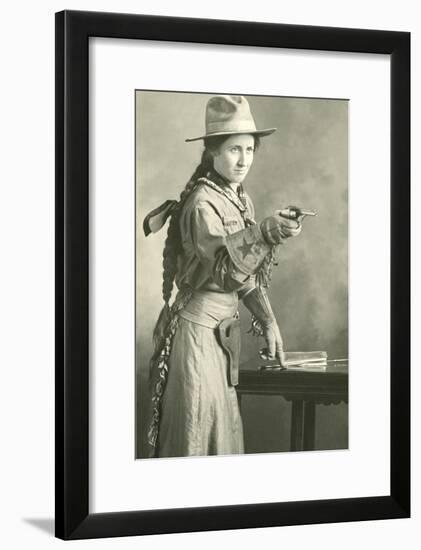 Cowgirl with Long Braid-null-Framed Art Print