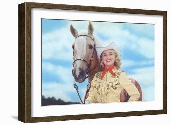 Cowgirl with Palomina-null-Framed Art Print