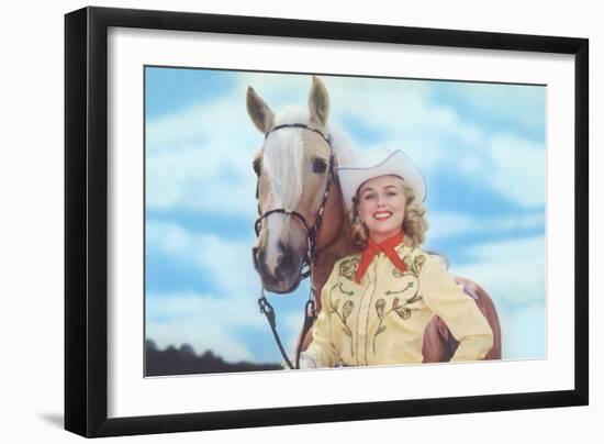 Cowgirl with Palomina-null-Framed Art Print