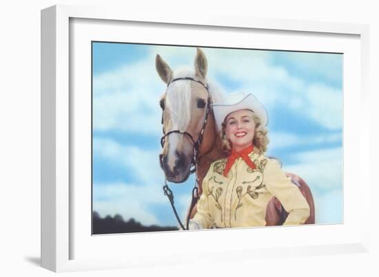 Cowgirl with Palomina-null-Framed Art Print