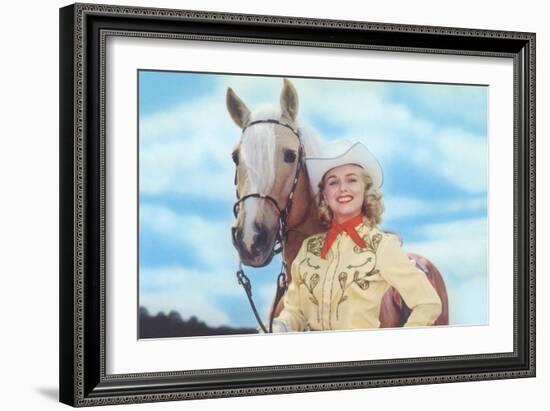 Cowgirl with Palomina-null-Framed Art Print