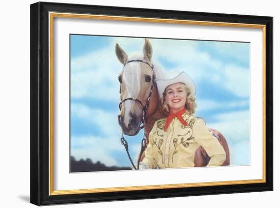 Cowgirl with Palomina-null-Framed Premium Giclee Print