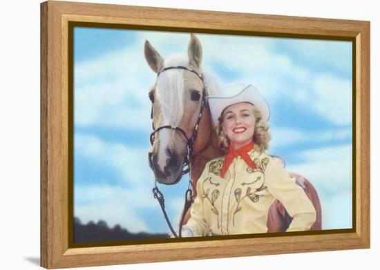 Cowgirl with Palomina-null-Framed Stretched Canvas