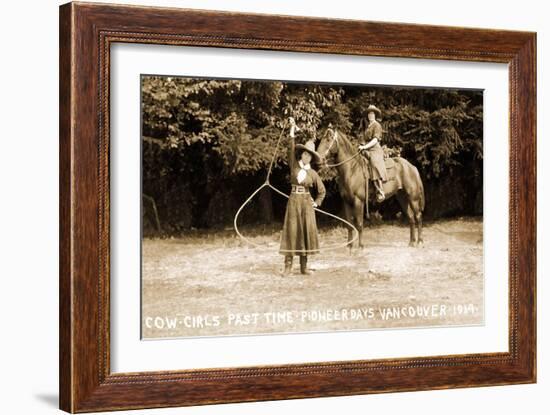 Cowgirls Roping-null-Framed Art Print