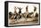 Cowgirls Standing on Horses-null-Framed Stretched Canvas