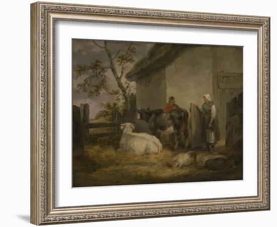 Cowherd and Milkmaid-George Morland-Framed Giclee Print