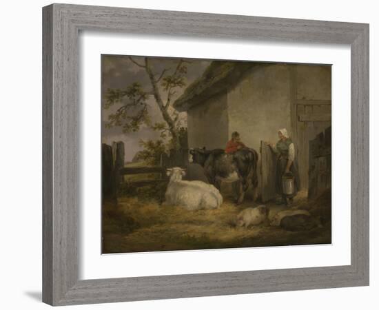 Cowherd and Milkmaid-George Morland-Framed Giclee Print