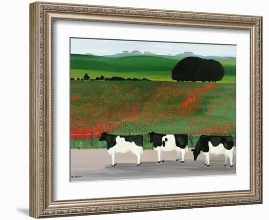 Cows and Poppies-Maggie Rowe-Framed Giclee Print