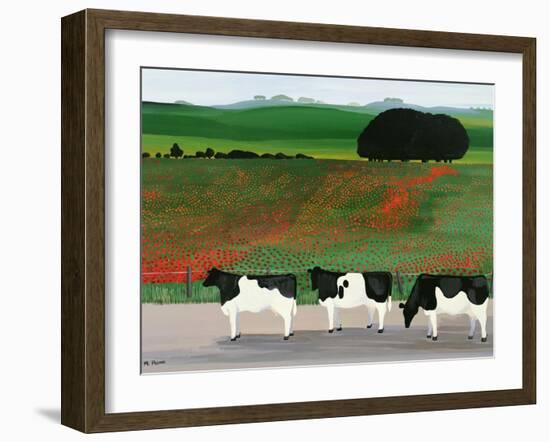 Cows and Poppies-Maggie Rowe-Framed Giclee Print