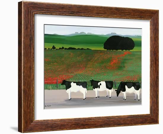 Cows and Poppies-Maggie Rowe-Framed Giclee Print