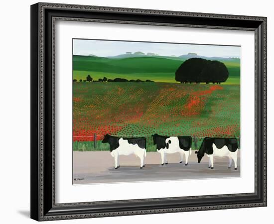 Cows and Poppies-Maggie Rowe-Framed Giclee Print