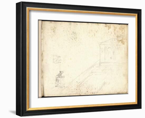 Cows. Architecture (Pencil on Paper)-Claude Monet-Framed Giclee Print