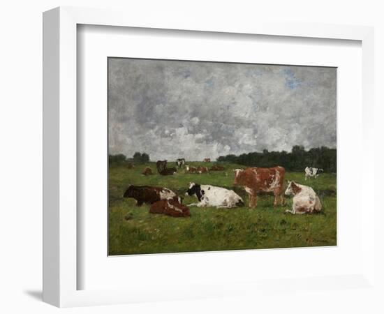 Cows at the Pasture-Eug?ne Boudin-Framed Giclee Print