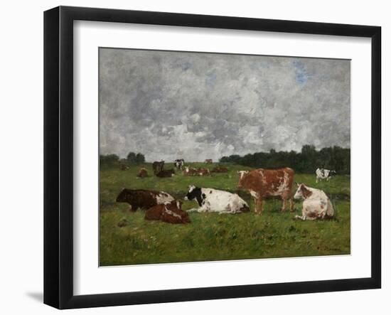 Cows at the Pasture-Eug?ne Boudin-Framed Giclee Print