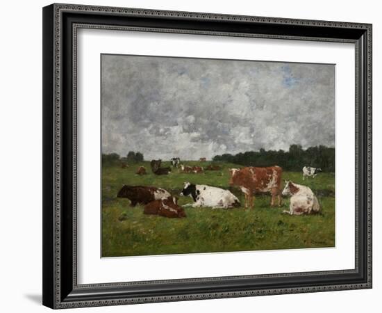 Cows at the Pasture-Eug?ne Boudin-Framed Giclee Print