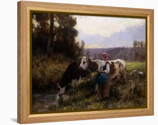 Cows at the Watering Hole-Julien Dupre-Framed Premier Image Canvas