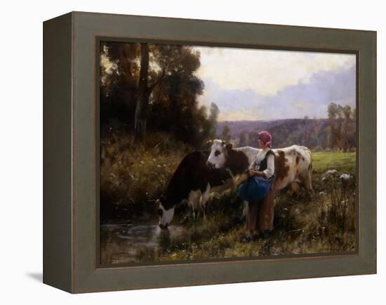 Cows at the Watering Hole-Julien Dupre-Framed Premier Image Canvas