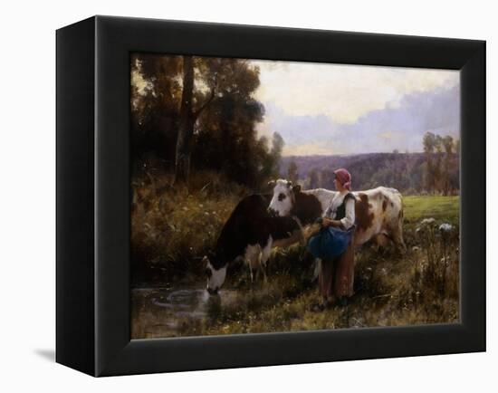 Cows at the Watering Hole-Julien Dupre-Framed Premier Image Canvas
