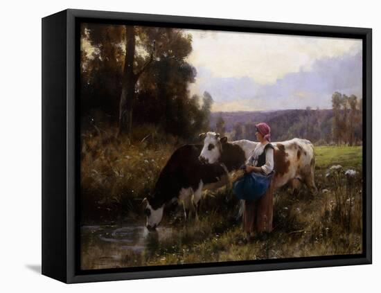 Cows at the Watering Hole-Julien Dupre-Framed Premier Image Canvas