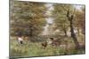 Cows By Bridge-Bill Makinson-Mounted Giclee Print