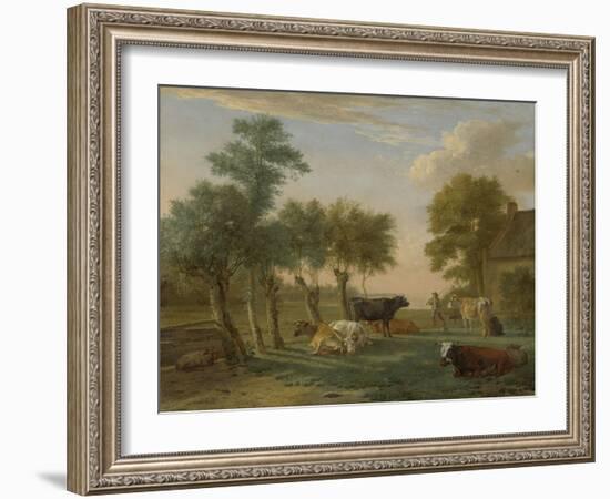 Cows in a Meadow Near a Farm, 1653-Paulus Potter-Framed Giclee Print