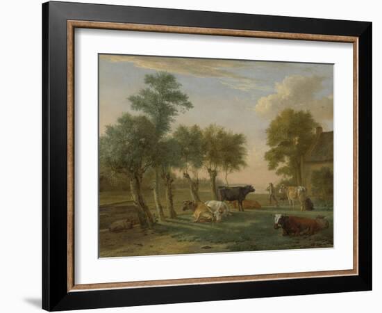 Cows in a Meadow Near a Farm, 1653-Paulus Potter-Framed Giclee Print