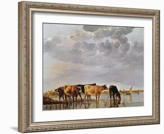 Cows in a River, C.1650-Aelbert Cuyp-Framed Giclee Print