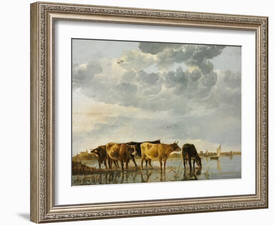 Cows in a River-Aelbert Cuyp-Framed Giclee Print