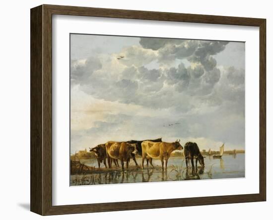 Cows in a River-Aelbert Cuyp-Framed Giclee Print