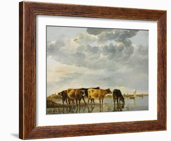 Cows in a River-Aelbert Cuyp-Framed Giclee Print